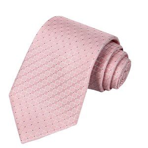 Brand New! KissTies Pink Checkered Tie & Pocket Sq